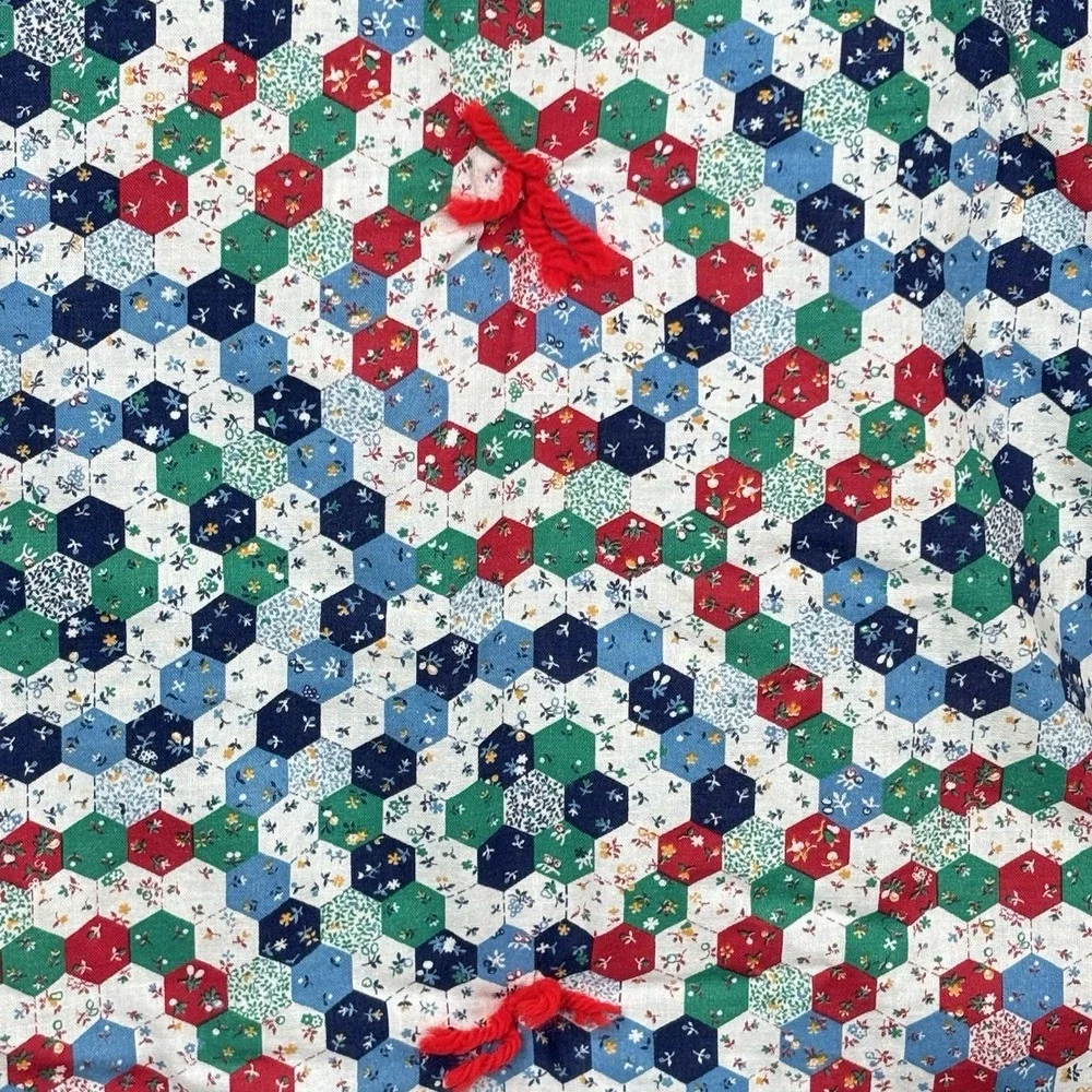 VTG Handmade Clown Balloons Primary Colors Baby Crib Comforter Tapestry‎ Circus